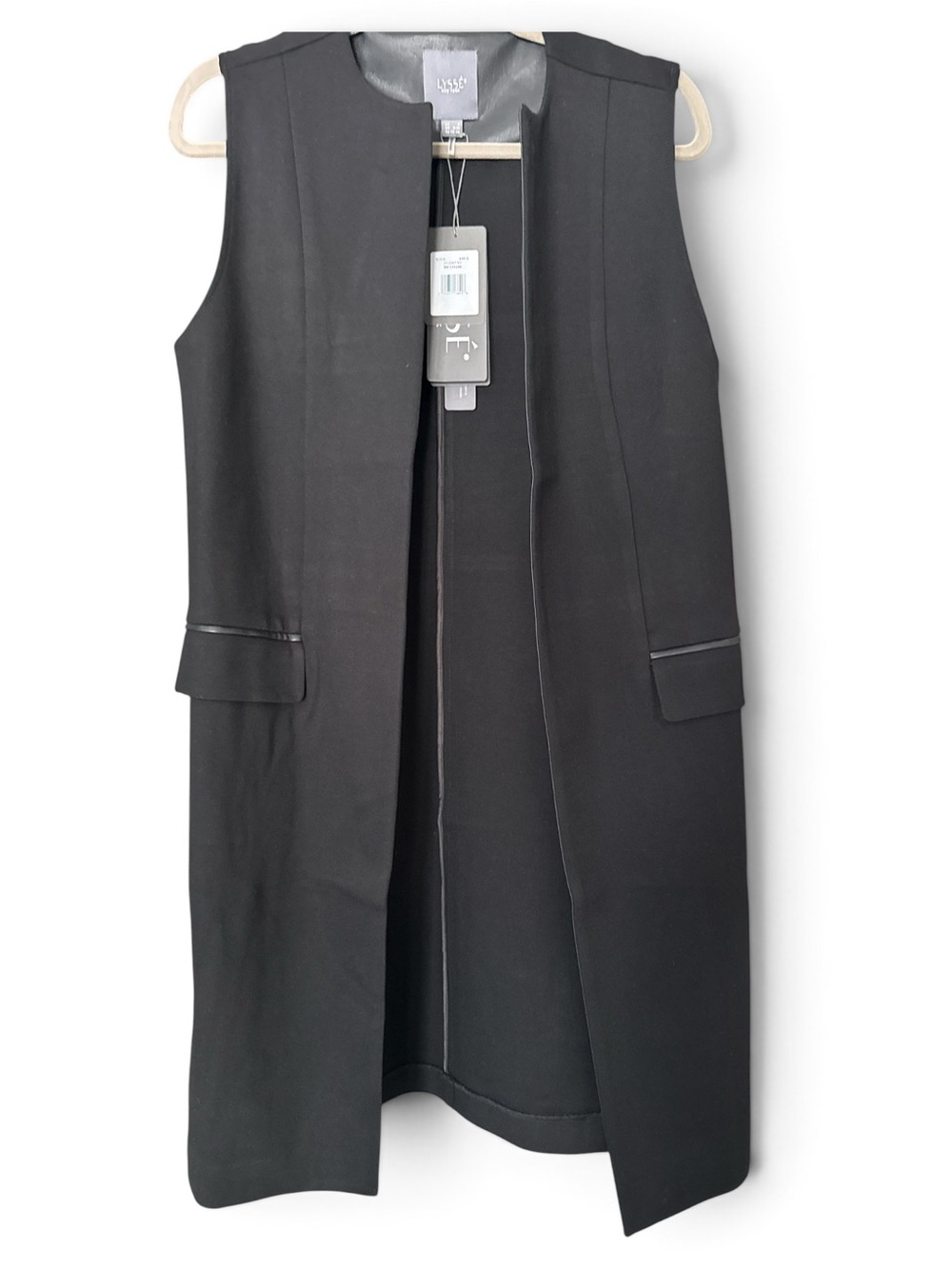 Lysse New York Black Ponte Long Vest Size Small NWT